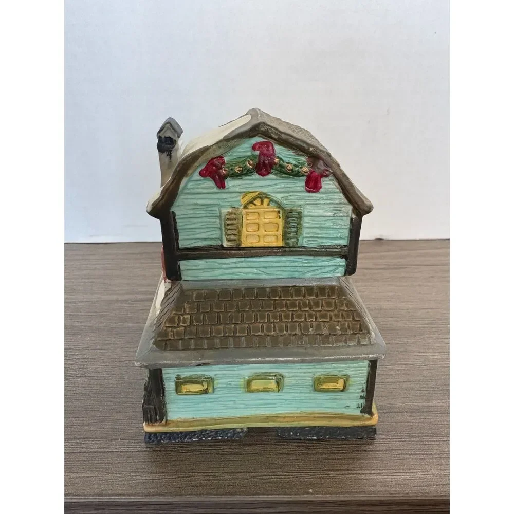 Flowers & Fruits Christmas Village House Ceramic Miniature Holiday Building
